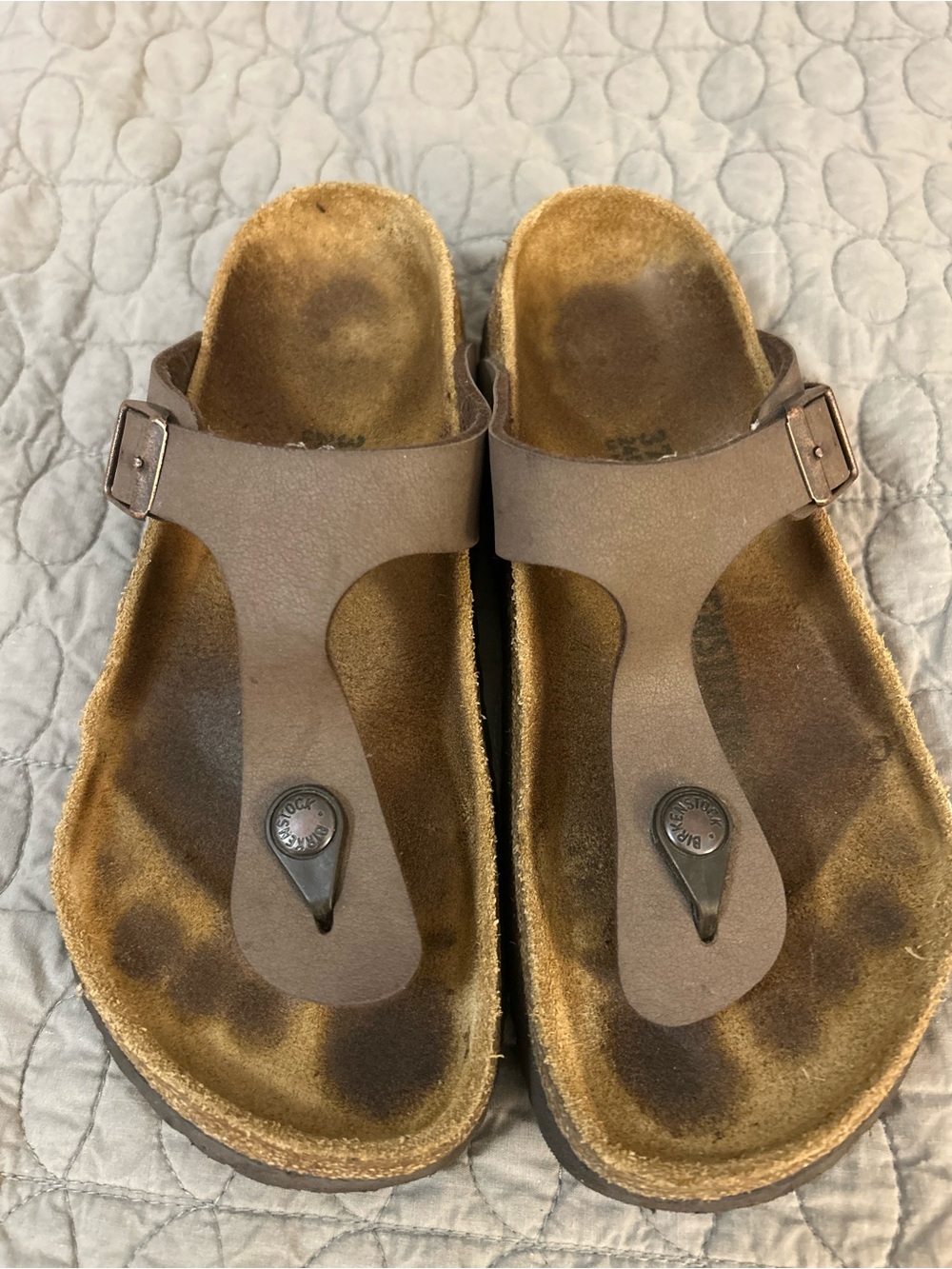 Birkenstock Gizeh Brown Birko-Flor Thong Sandals EU 37 US 6-6.5
